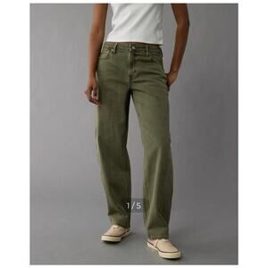 NEW AE Stretch Barrel Jeans Olive Moss Size 2 26w